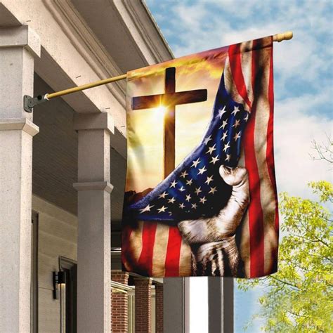 Christian Jesus American Flag Jesus Flags Garden Flag House Etsy