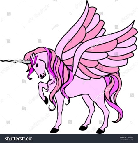 Illustration Pink Unicorn Wings Stock Vector 31226446 Shutterstock