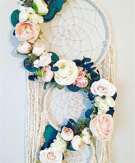 Floral Dreamcatcher Large Dreamcatcher Boho Dreamcatcher Etsy