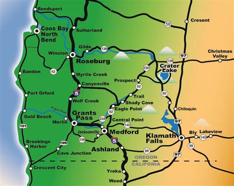 Map Of Southern Oregon Coast Towns Map Of Counties Around London