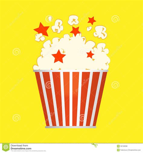 Popcorn Bucket Isolated Full And Empty Pop Corn Box For Cinema