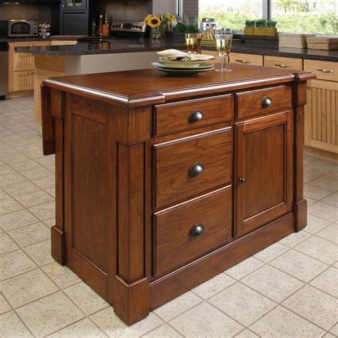 Shop Home Styles Brown Midcentury Kitchen Islands At