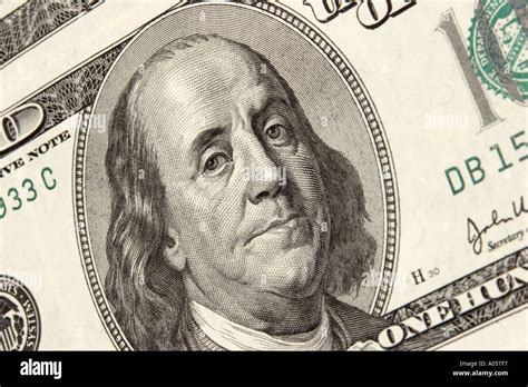 Geld Usa Amerikanische Währung Gesicht Von Benjamin Franklin Auf