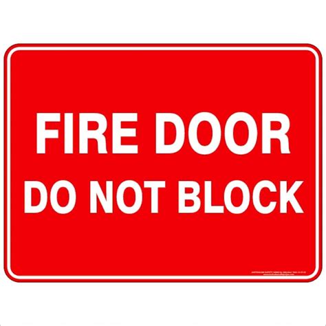 Fire Door Do Not Block Buy Now Discount Safety Signs Australia