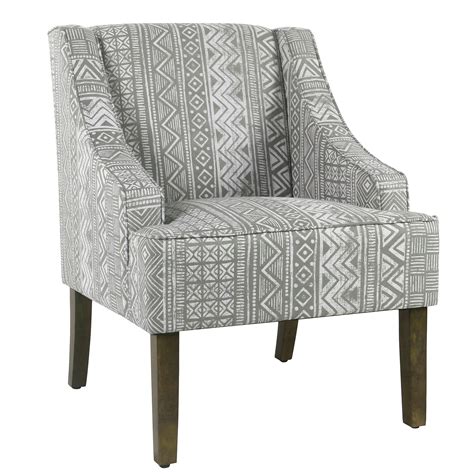 Homepop Classic Swoop Accent Chair Global Grey Homepop Wooden