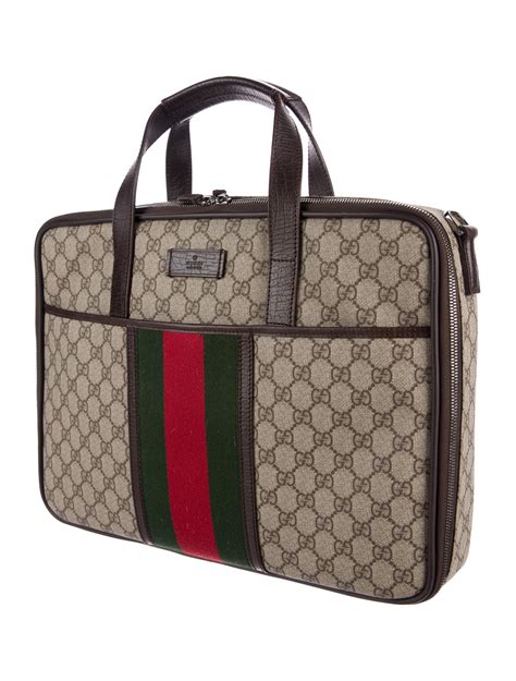 Gucci Gg Plus Web Laptop Bag Bags Guc171631 The Realreal