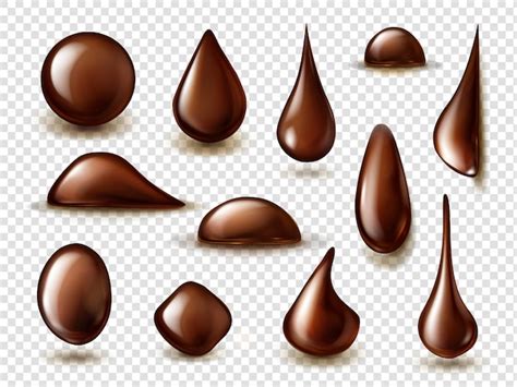 Free Vector Dripping Melted Chocolate Isolated On Transparent