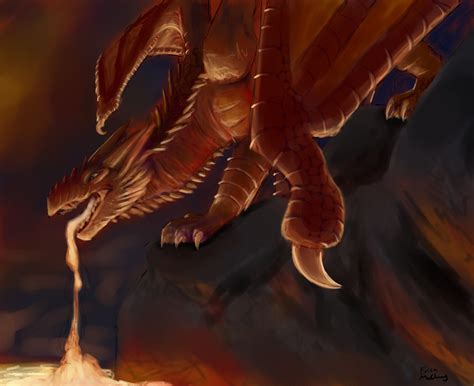 Artstation Dragon Spitting Lava