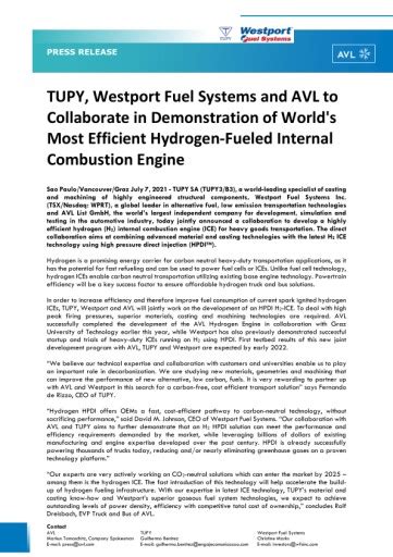 Pdf Avl Press Release Collaboration In Demonstration Of Worlds Most
