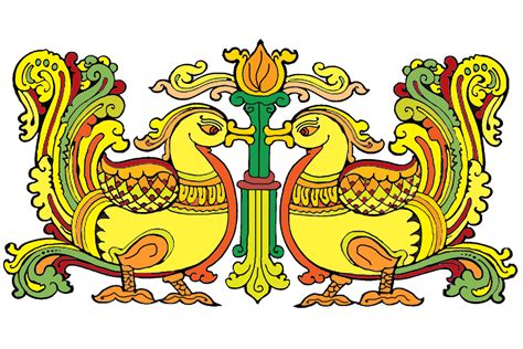 Hansa Puttuwa Decorative Motif Of Twin Swans A Traditional Sri