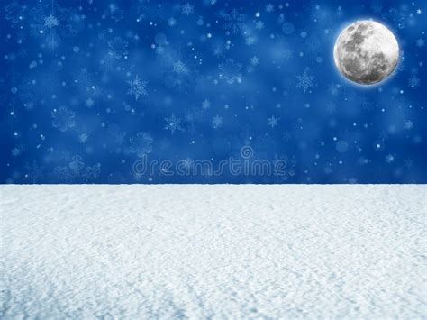 Moon Over Snowy Landscape Stock Image Image Of Skies 81693771
