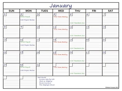 Large Dry Erase Calendar Planner Board Wall Mounted 36 X 48 Inches