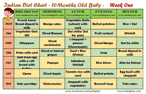 10 Month Baby Food Baby Food Chart For 10 Month Old Buding Star
