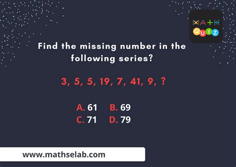 Find The Missing Number In The Following Series 3 5 5 19 7 41 9