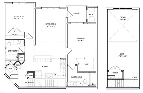 Three Bedroom Loft Floor Plans