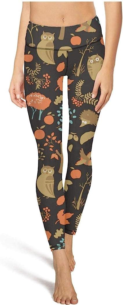 Women Yoga Pants Owl With Glasses High Waist Sexy Yoga Leggings With