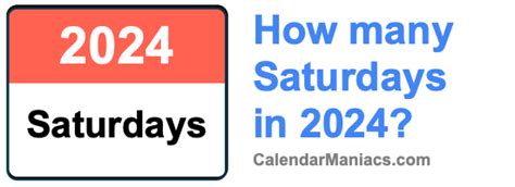 How Many Saturdays In 2024