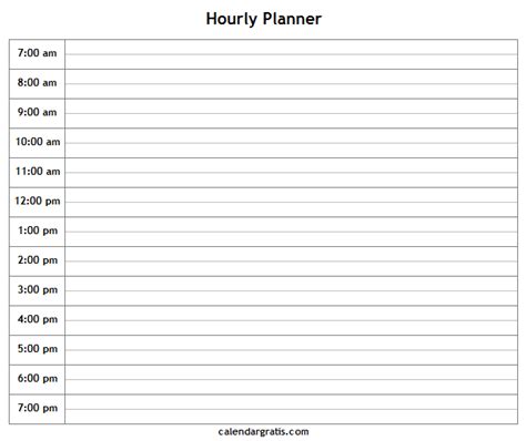 Create A Daily And Weekly Plan By Using These Free Printable Hourly