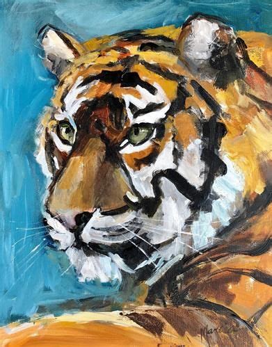 Daily Paintworks Tiger For The Orange And Blue Original Fine Art