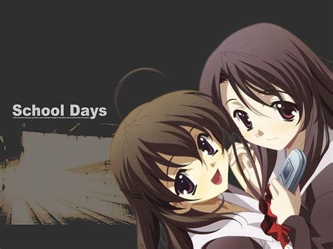 Anime Girls School Days Katsura Kotonoha Saionji Sekai Mask Hd Wallpaper Manga School