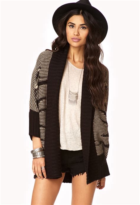 Lyst Forever 21 Contemporary Essential Marled Cardigan In Black