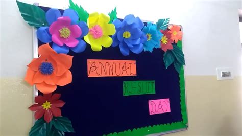 How To Make Paper Flowers Easilyschool Displayboard Idea On Annual