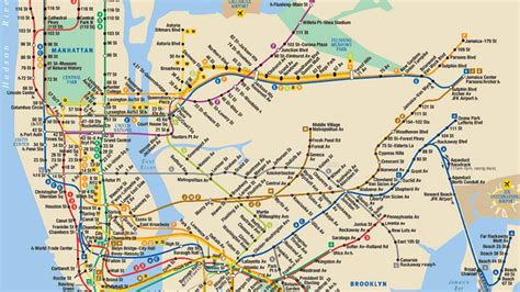 New York Subway Line Map Map Of Nyc Subway Lines New York Usa