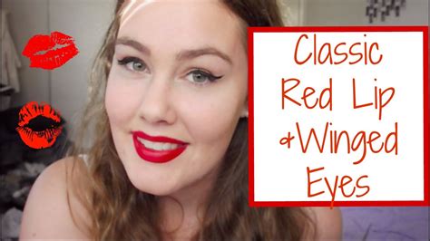 Classic Red Lip And Winged Eyeliner Tutorial Youtube