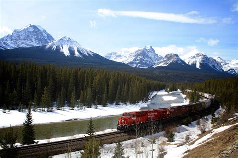 Canadian Pacific Railway Train In Banff National Park