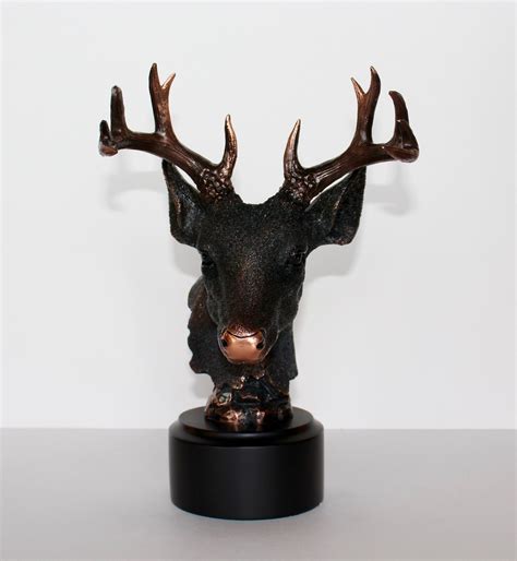 Deer Head Resin Statue Etsy