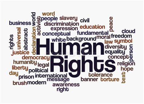 Word Cloud With Human Rights Concept Isolated On A White Background Stock Illustration