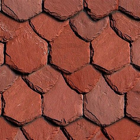 Red Slate Roofing Texture Seamless 03966