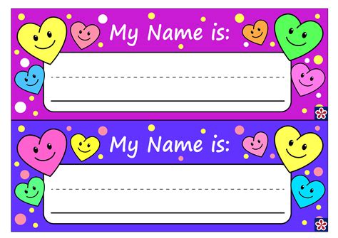 Free Printable Name Tags For Preschoolers