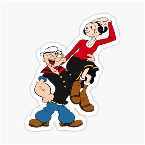 popeye and olive oyl classic sticker for sale by elainefaire redbubble