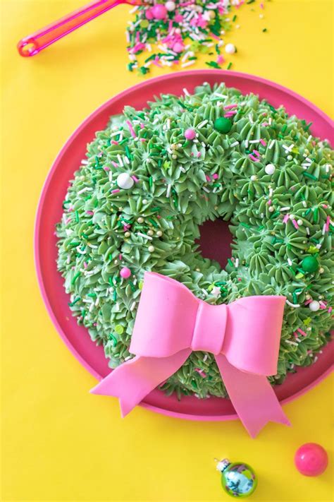Transfer the batter to the pan, then spoon on the gooey goodness—we used a small ice cream scoop for easy release and evenly distributed dollops. Festive Wreath Bundt Cake | Cake decorating company, Christmas sprinkles, Christmas entertaining