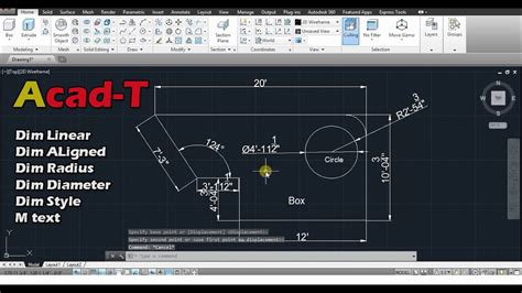 Autocad Tutorialtype Of Dimension Dimension Style Youtube