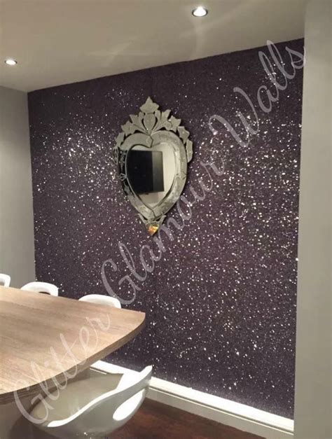 Seal coat with a roll or brush on clear sealer or glazing. Gunmetal Feature Wall in Kitchen/Dining Area | Blog | Glitter bedroom, Glitter wallpaper bedroom ...