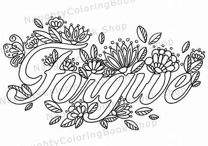 Coloring Printable Forgive Pages Inspirational Quotes Adult