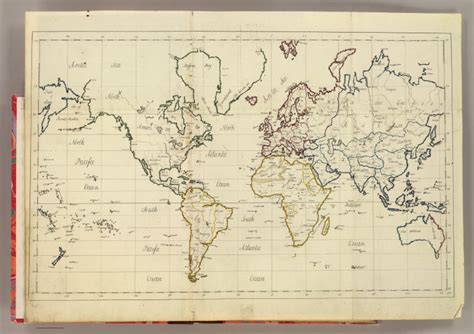 19th Century World Map Map Of Western Hemisphere