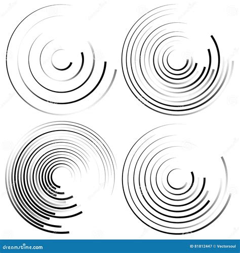 Formas Espirales Abstractas Espiral Sistema De Elemento Circular