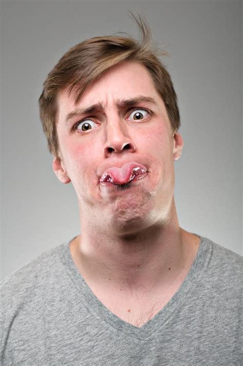 Caucasian Man Sticking Tongue Out Portrtait Stock Photo Image Of Male