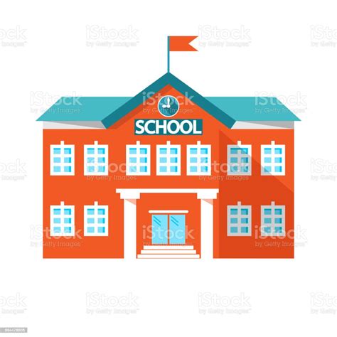 Sekolah Ikon Gedung Sekolah Ilustrasi Vektor Ilustrasi Stok Unduh