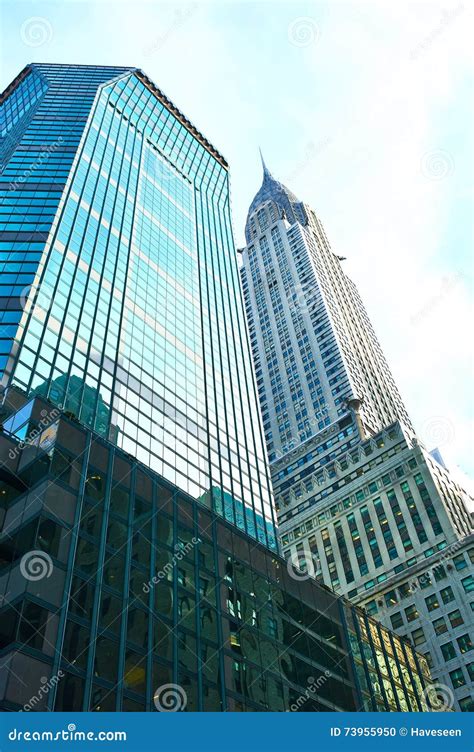 Street View Of Tall Skyscrapers At Manhattan Editorial Image Image Of