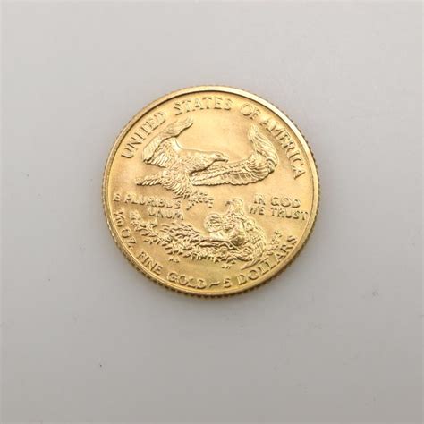1992 American Gold Eagle 5 Dollar 110oz Fine Gold Coin Property Room