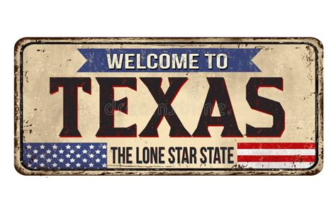 Welcome To Texas Vintage Rusty Metal Sign Stock Vector Illustration