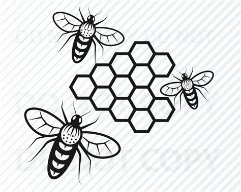 Honey Bee SVG Files Bee Vector Image Silhouette Clip Art Bumblebee SVG