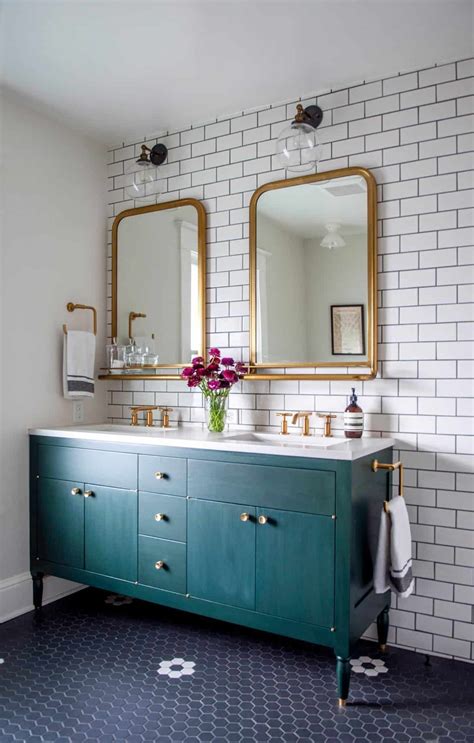 When planning a bathroom remodel, incorporate plenty of storage space into the design. Modern Vintage Bathroom Inspiration