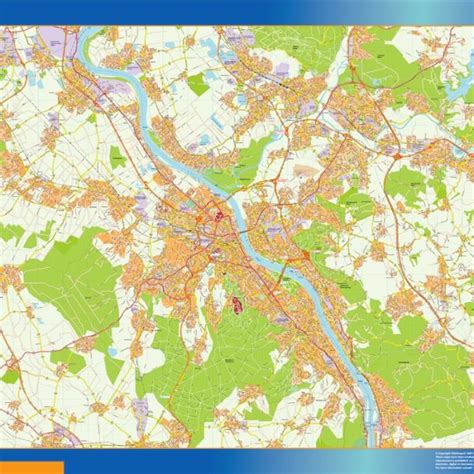 Bonn Karte Illustrator A City Map Illustrator Eps Vector Maps