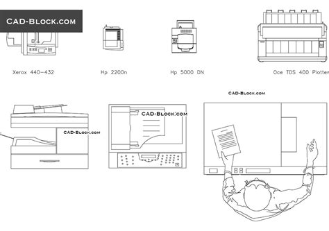 Printer Cad Block Cad Block And Typical Drawing For Designers Gambaran