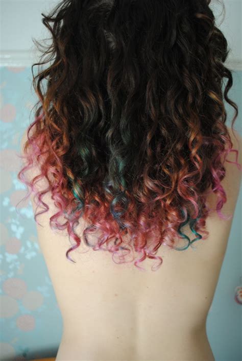 My Hair Dip Dye Tie Dye Rainbow Hair Curly Hair~ Pinterest